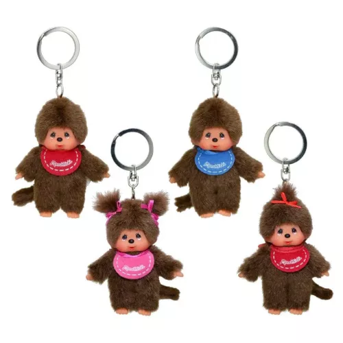 Moncsicsi fiú piros plüss kulcstartó 10 cm Monchhichi