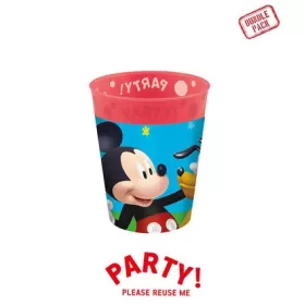  4db újrafelhasználható bulis pohár 250 ml MICKEY ROCK THE HOUSE