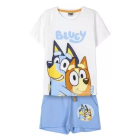   Bluey 100% pamut rövid pizsama nagy logóval gyerekeknek - 3 éves korig