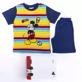   Mickey egér kisfiú pamut pizsama - rövid ujjú pizsama - nyári együttes - sötétkék - 122