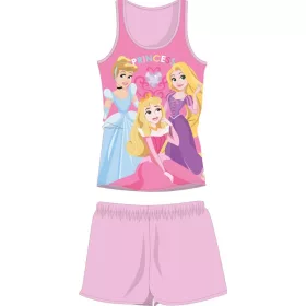   Disney Hercegnők ujjatlan nyári gyerek pizsama - pamut pizsama - világosrózsaszín - 98
