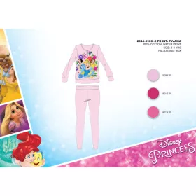   Téli pamut interlock gyerek pizsama - Disney Hercegnők - világosrózsaszín - 98