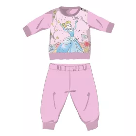   Disney Hercegnők téli pamut baba pizsama - interlock pizsama - világosrózsaszín - 80