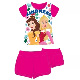   Disney Hercegnők pamut nyári együttes - póló-rövidnadrág szett - pink - 98