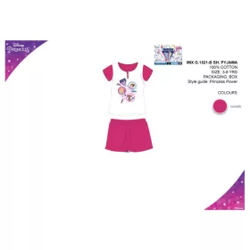   Disney Hercegnők nyári rövid ujjú gyerek pizsama - pamut pizsama - pink - 104