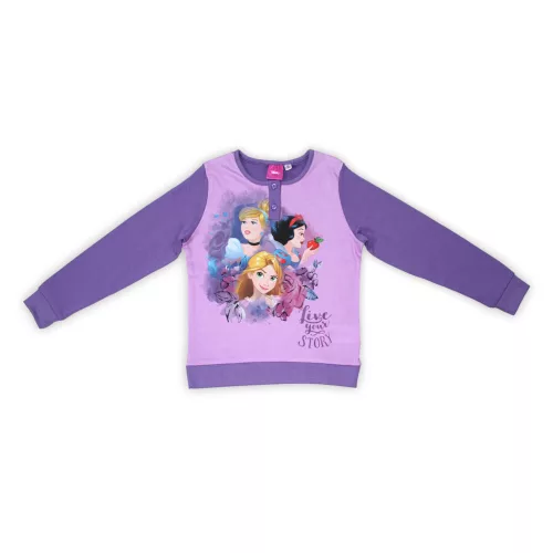 Téli pamut gyerek pizsama - Disney Hercegnők - lila - 98