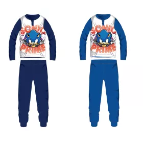 Sonic jersey pamut pizsama - középkék - 104
