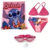 Disney Stitch 3 részes strand szett (tornazsák+úszószemüveg+bikini fürdőruha szett)
