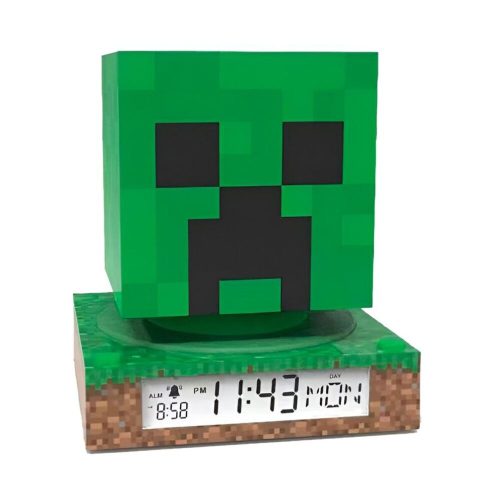 Minecraft figurás éjjeli lámpa és ébresztőóra - kettő az egyben
