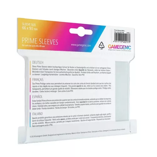 Gamegenic Prime Sleeves White 100 db kártyavédő