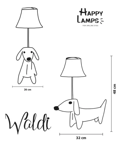 Waldi tacskó asztali lámpa 48 cm Happy Lamps limitált kiadás