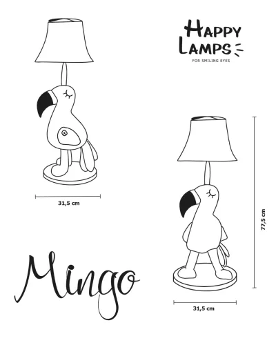 Mingo flamingó asztali lámpa 77,5 cm Happy Lamps limitált kiadás