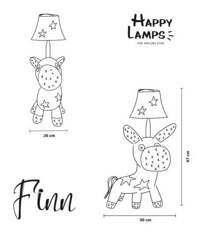 Finn ló asztali lámpa 47 cm Happy Lamps limitált kiadás