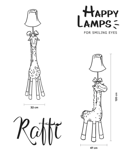 Raffi zsiráf állólámpa 126 cm Happy Lamps limitált kiadás