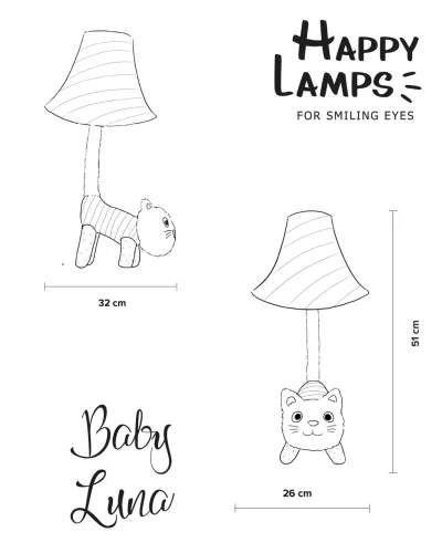 Baby Luna macska állólámpa 48 cm Happy Lamps limitált kiadás