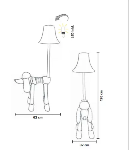Bello uszkár állólámpa 126 cm Happy Lamps limitált kiadás