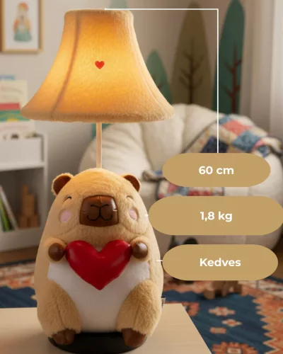 Otto a kapibara szíves plüss lámpa 60 cm Happy Lamps limitált kiadás