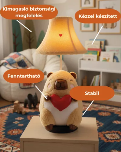 Otto a kapibara szíves plüss lámpa 60 cm Happy Lamps limitált kiadás