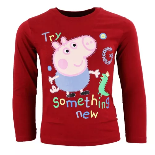 Peppa malac Something New Red gyerek hosszú póló, felső 6 év / 116 cm