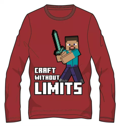 Minecraft Without Limits gyerek hosszú ujjú póló, felső 10 év / 140 cm