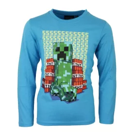   Minecraft Block Blaster sötétben világító gyerek hosszú ujjú póló, felső 10 év / 140 cm
