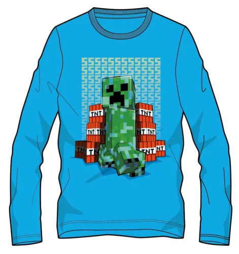 Minecraft Block Blaster sötétben világító gyerek hosszú ujjú póló, felső 10 év / 140 cm
