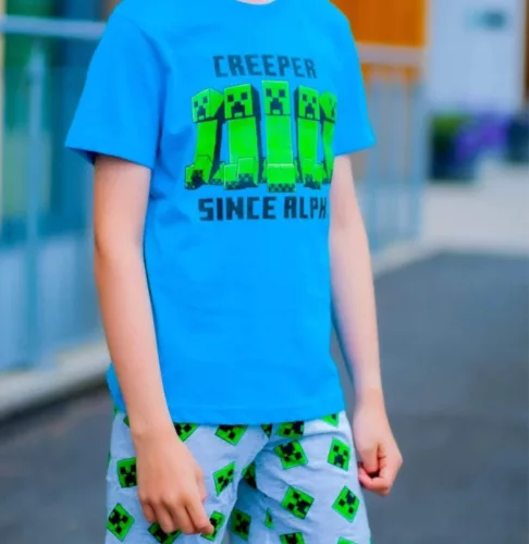 Minecraft Alpha gyerek rövid pizsama 6 év / 116 cm
