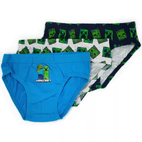 Minecraft Creeper gyerek fehérnemű, alsó 3 darab/csomag 9 év / 134 cm