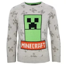 Minecraft Grey gyerek kötött pulóver 6 év / 116 cm
