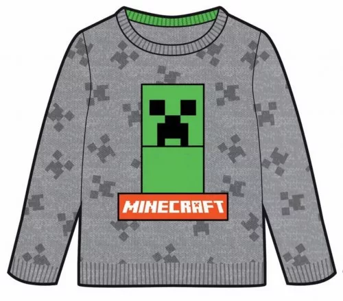 Minecraft Grey gyerek kötött pulóver 6 év / 116 cm