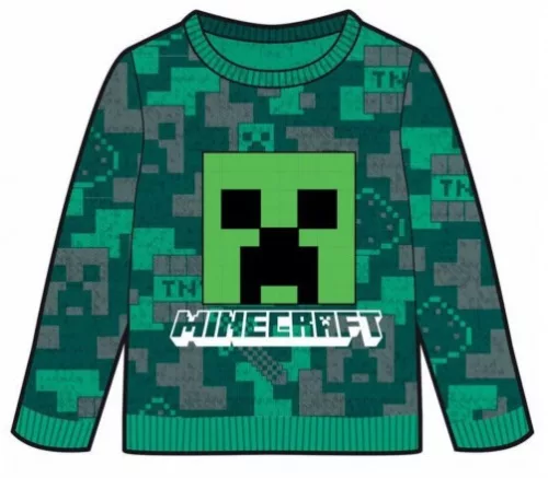 Minecraft Green gyerek kötött pulóver 6 év / 116 cm