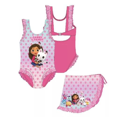 Gabi babaháza Pandy gyerek fürdőruha és sarong szett 3 - 4 év / 98 - 104 cm