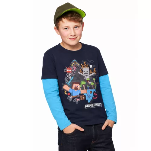 Minecraft Survival Mode gyerek hosszú ujjú póló, felső 8 év / 128 cm