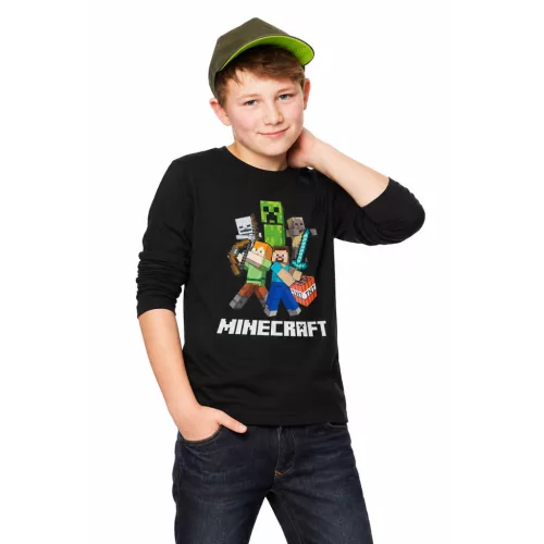 Minecraft Battle Black gyerek hosszú ujjú póló, felső 6 év / 116 cm