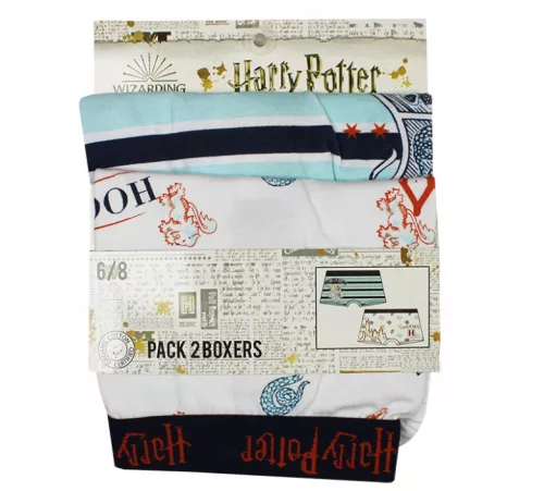 Harry Potter Castle Blue gyerek boxeralsó 2 darab/csomag 8 - 10 év / 128 - 140 cm
