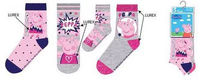 Peppa malac Sparkle Steps gyerek zokni  27/30