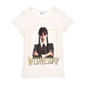   Wednesday Gloomy White gyerek rövid póló, felső 6 év / 116 cm