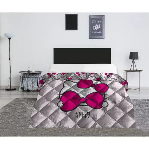 Hello Kitty Pink Bow steppelt ágytakaró, paplan 240x220cm