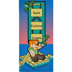   Minecraft Build fürdőlepedő, strand törölköző 70x140cm
