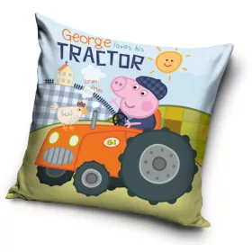   Peppa malac George's Tractor párnahuzat 40x40 cm Velúr