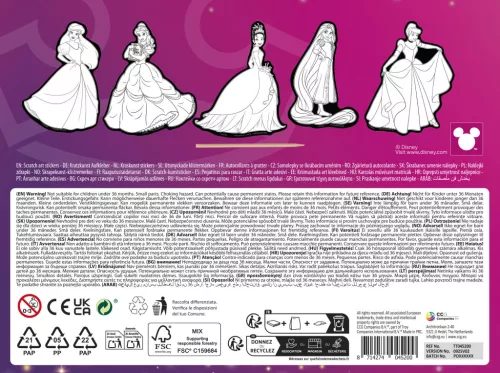 Disney Hercegnők Fairytale scratch képkarcoló matricák 5 db-os