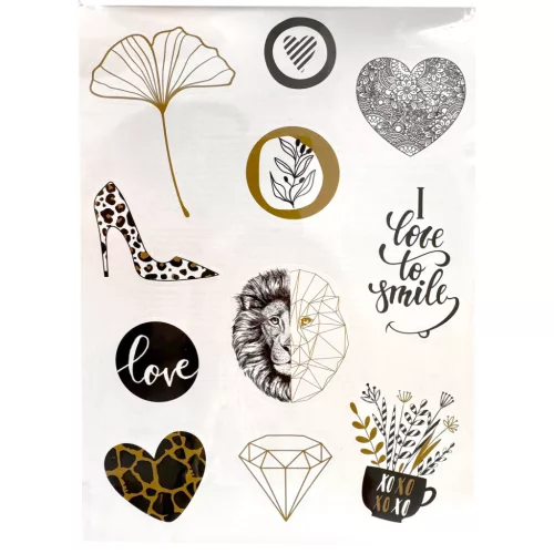 Színes Black&Gold matrica szett 3 ív