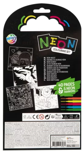 Állatos Neon színező filctollal 40 oldalas