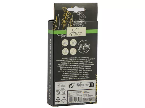 Színes Nassau Gold&Silver akril filctoll szett 5 db-os
