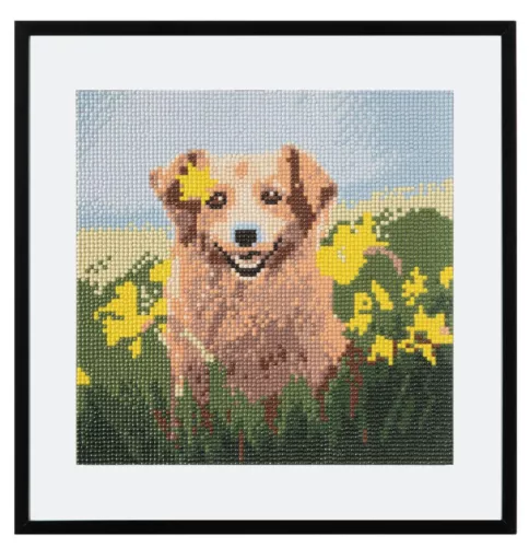 Állatos Dog gyémántszemes kirakó 30x30 cm