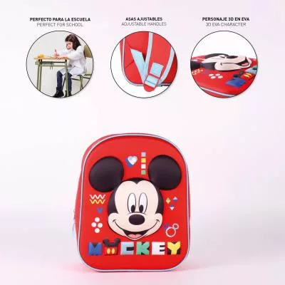 Disney Mickey Red Magic 3D hátizsák, táska 31 cm