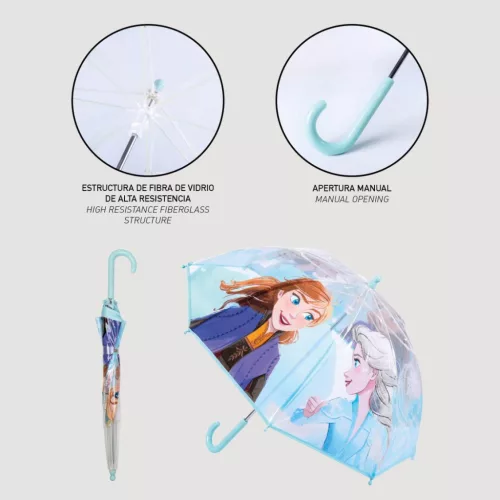 Disney Jégvarázs Icy Drizzle gyerek átlátszó esernyő Ø71 cm