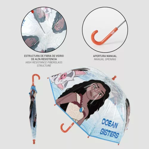 Disney Vaiana Ocean Sisters gyerek átlátszó esernyő Ø71 cm