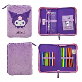   Hello Kitty Kuromi Purple plüss tolltartó töltött 2 emeletes