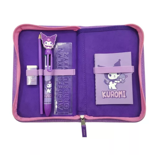 Hello Kitty Kuromi Purple plüss tolltartó töltött 2 emeletes